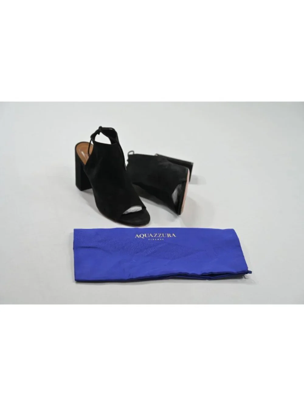 Aquazzura Noa Sandal 85 in Black Suede